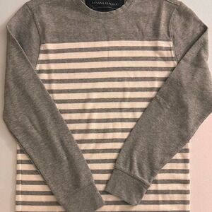 Banana Republic gray and white long sleeve